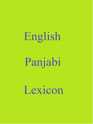 cover image of English Panjabi Lexicon